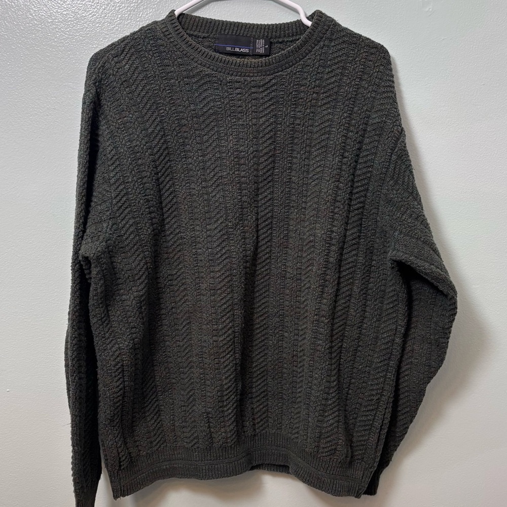 Bill Blass Vintage Dark Green Crewneck Sweater men’s size large
